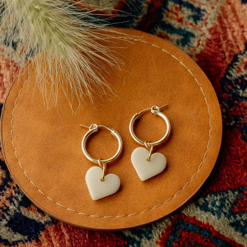 Ivory Heart Charms