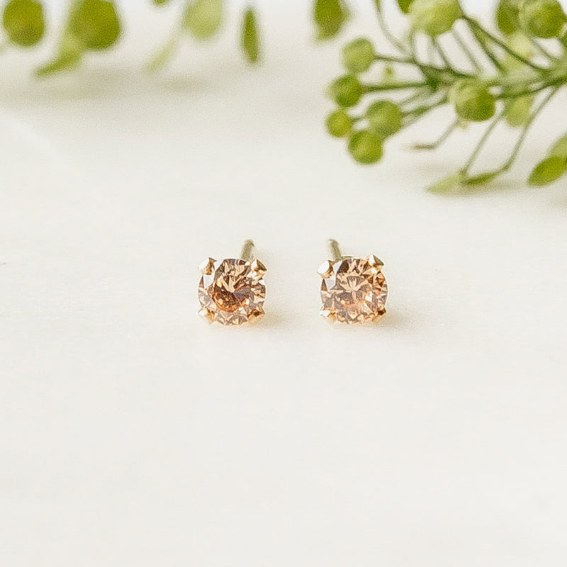 Champagne Crystal Stud Earrings