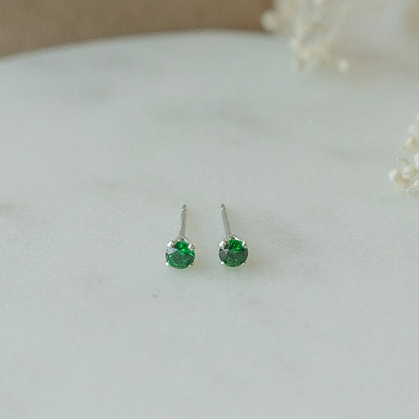 Emerald Crystal Stud Earrings