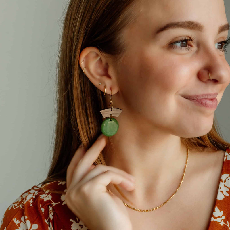 Green Willow Earrings