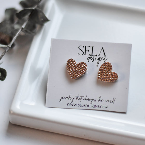 Heart Leather Studs