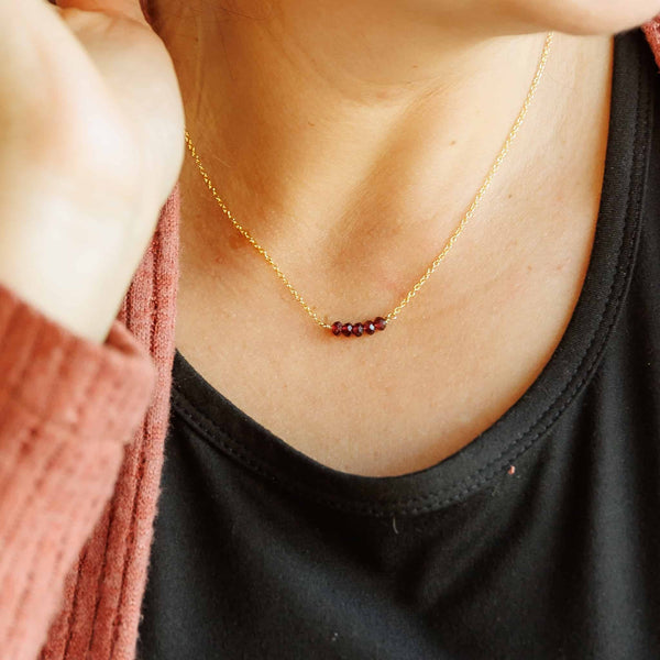 Mini Red Garnet Necklace